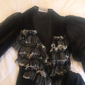 PETER SORONEN chiffon black blouse